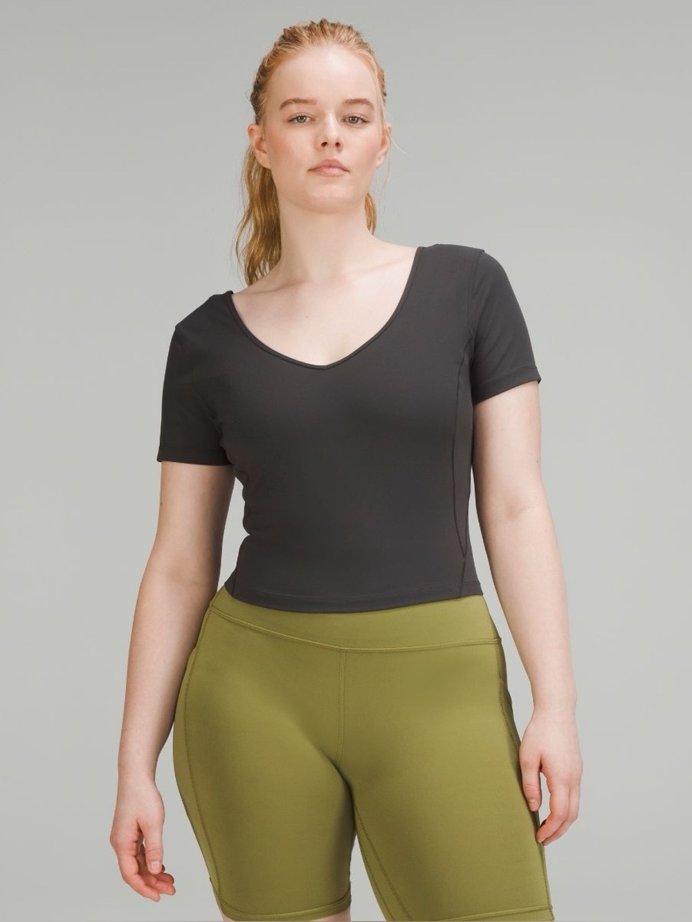 Lululemon Align T-Shirt - Graphite Grey Short Sleeve Crop Top